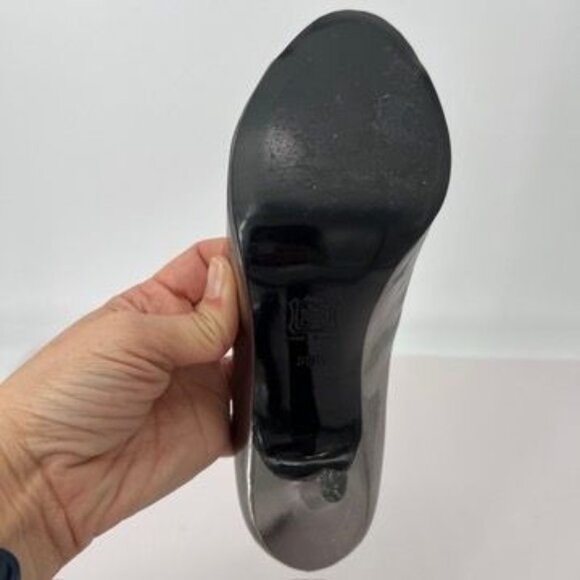 Pierre Hardy Womens Silver Metallic Leather Peep Toe Heels size 8 / 38.5 - Picture 9 of 11